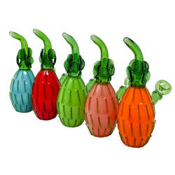 7.5" Frit Art Assorted Color Pineapple Water Pipe [WPL119]